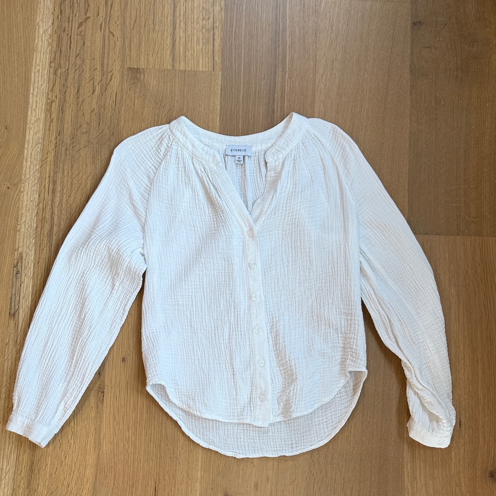 Evereve Cream Button-Down Shirt